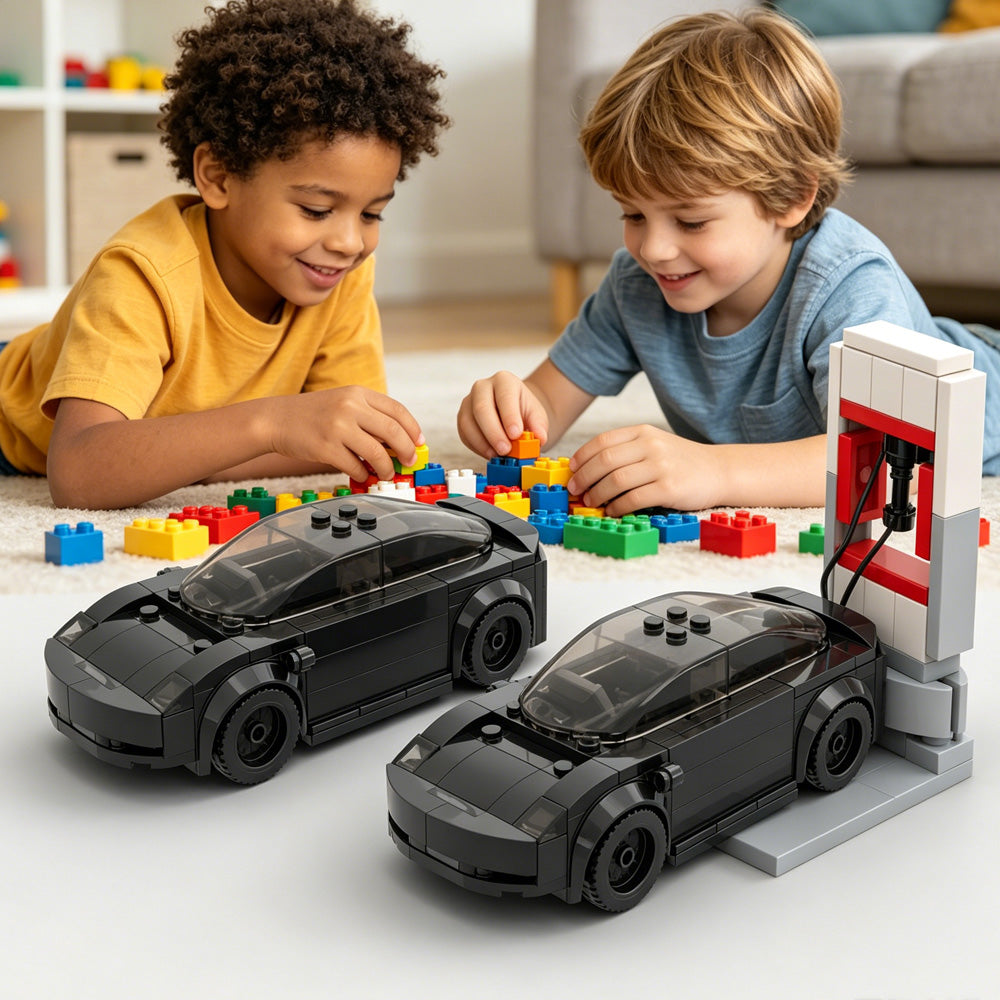 185-Piece Electric Sports Car Building Kit — Modern EV Model for Kids