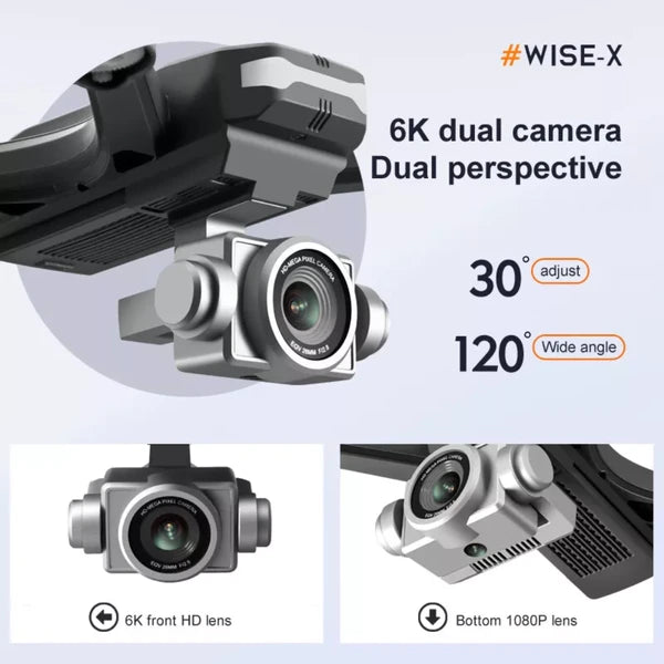 2026 Pro 6K Dual Camera Drone — Long Flight Time, 2-Battery Bundle