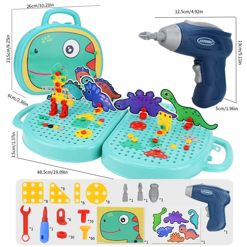 203-Piece STEM Building Block Drill Set for Kids
