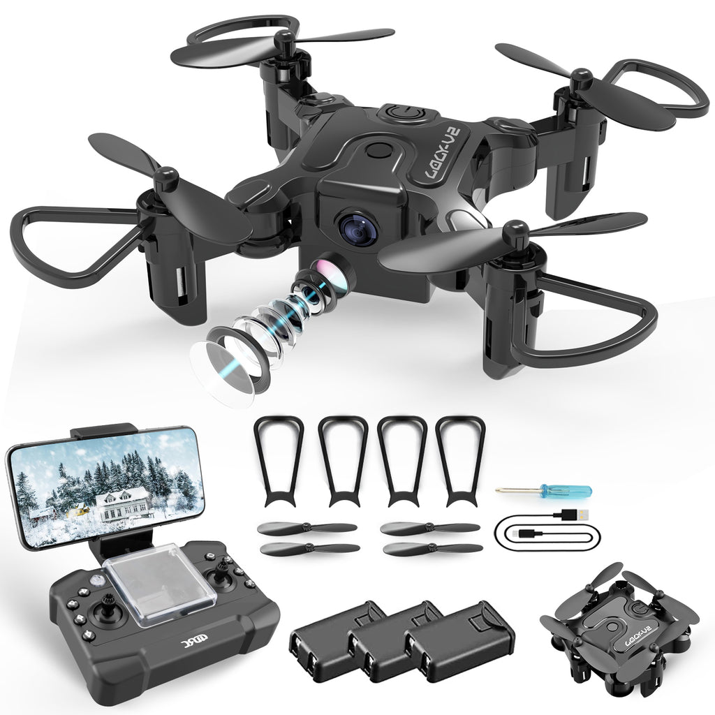 V2 Mini Foldable Selfie Drone — HD Camera, WiFi FPV, One-Button Launch