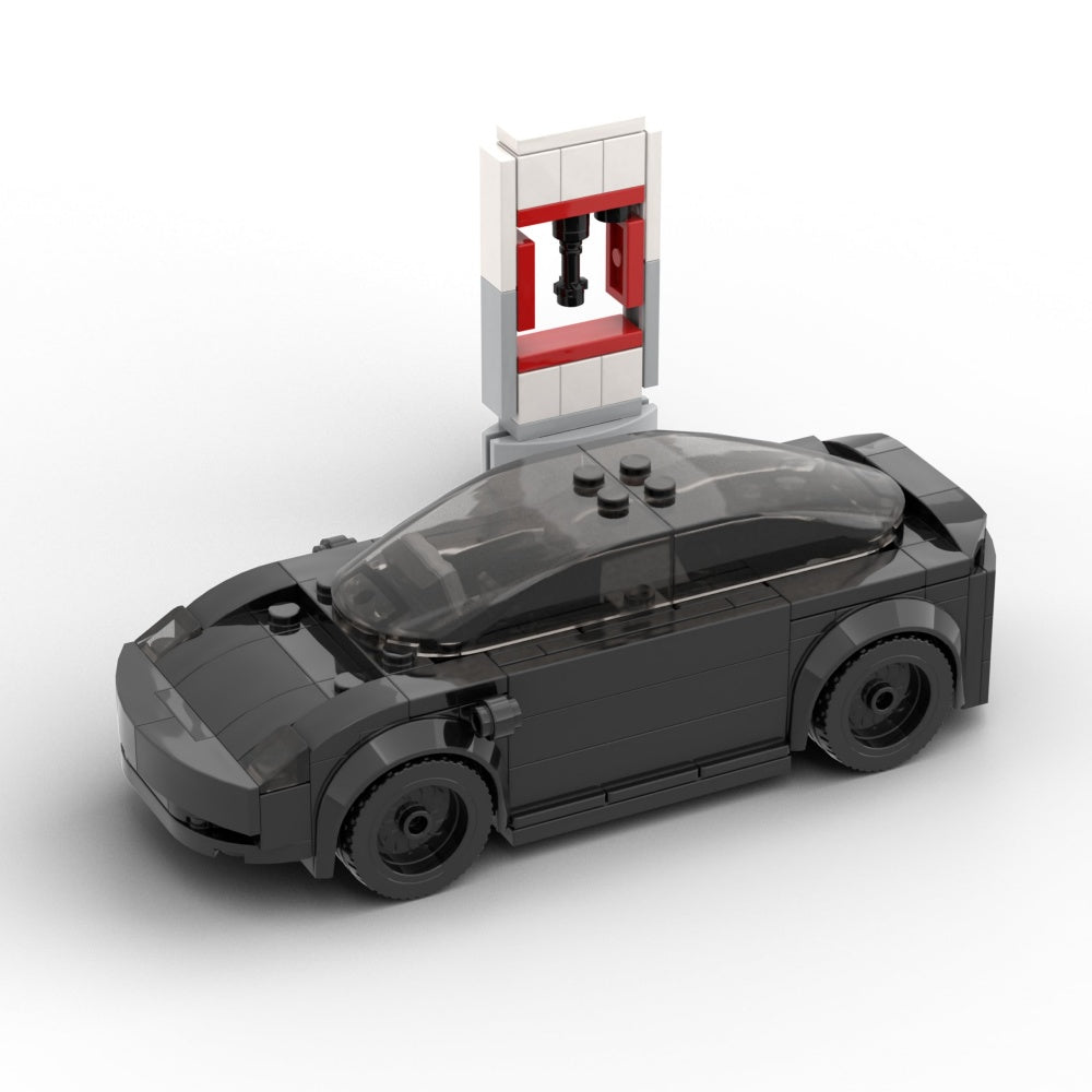 185-Piece Electric Sports Car Building Kit — Modern EV Model for Kids