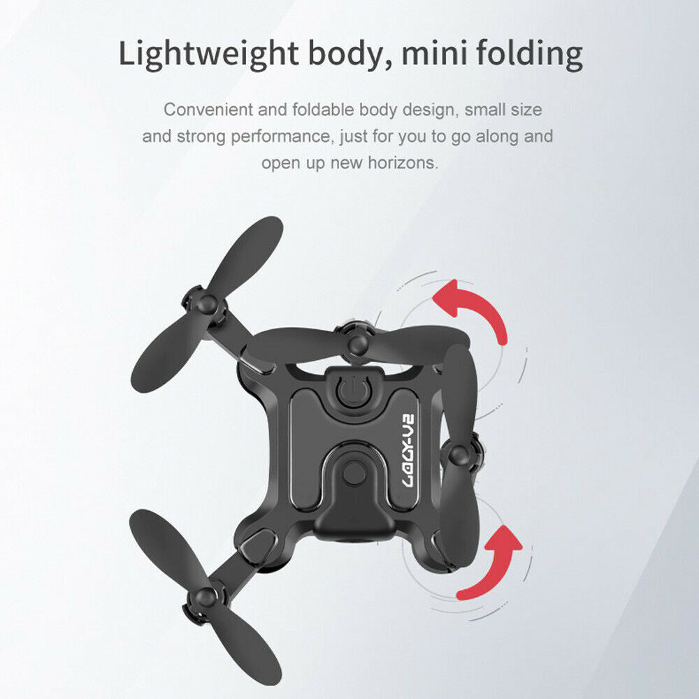 V2 Mini Foldable Selfie Drone — HD Camera, WiFi FPV, One-Button Launch
