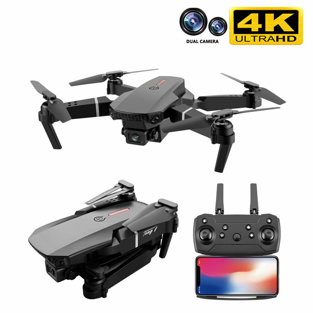 E88 Pro 4K Foldable Drone — Dual Camera, WiFi FPV, Beginner Ready